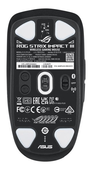 ASUS ASUS ROG Strix Impact III Wireless myszka Gaming Oburęczny RF Wireless + Bluetooth Optyczny 36000 DPI