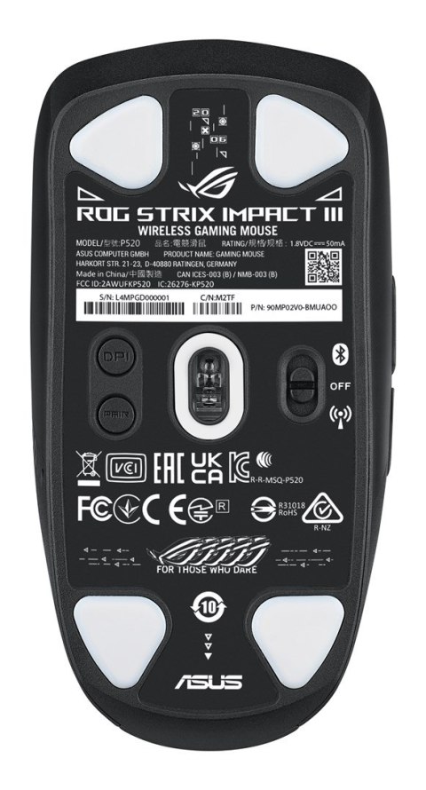 ASUS ASUS ROG Strix Impact III Wireless myszka Gaming Oburęczny RF Wireless + Bluetooth Optyczny 36000 DPI