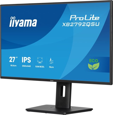 IIYAMA Iiyama ProLite XB2792QSU-B1 monitor komputerowy 68,6 cm (27") 2560 x 1440 px Quad HD LED Czarny