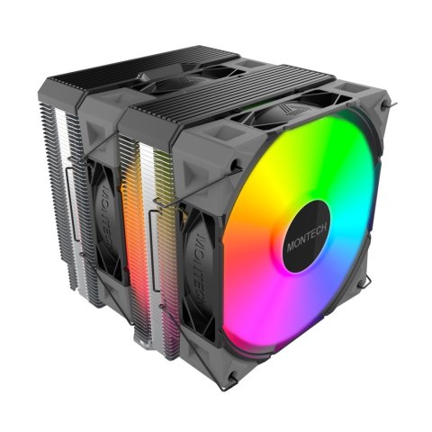 Montech Montech NX600 ARGB Procesor Chłodnica powietrza 12 cm Czarny 1 szt.