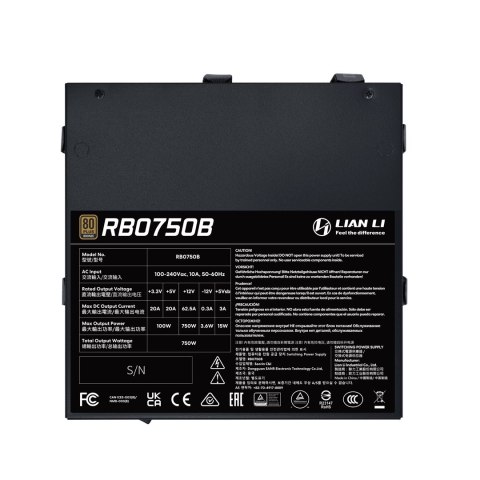 LIAN LI Lian Li RB0750B.B moduł zasilaczy 750 W 24-pin ATX ATX Czarny