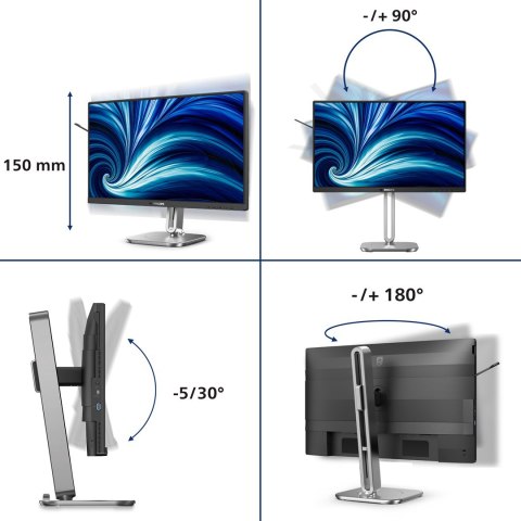 Philips Philips 4000 series 24B2N4200/00 monitor komputerowy 60,5 cm (23.8") 1920 x 1080 px Full HD LCD Szary