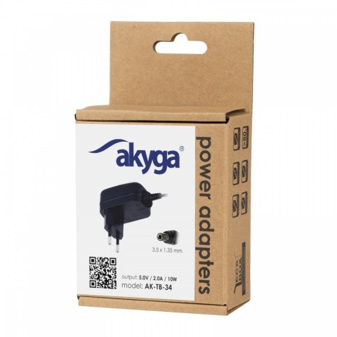 AKYGA Zasilacz 5V/2A 10W AK-TB-34 3.5X1.35mm Sieciowy uniwersalny