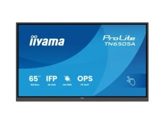 IIYAMA Monitor 65 cali TN6505A-B1AG IPS,4K,40pkt,500cd,nonOS,1200:1,5ms, DeepContrast-IR+, 1xVGA,2xHDMI,DP,USB-C(PD65W),2xRJ45,2x20W