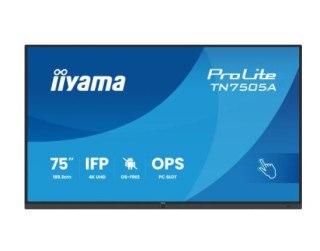 IIYAMA Monitor 75 cali TN7505A-B1AG IPS,4K,40pkt,500cd,nonOS,1200:1,5ms, DeepContrast-IR+, 1xVGA,2xHDMI,DP,USB-C(PD65W),2xRJ45,2x20W