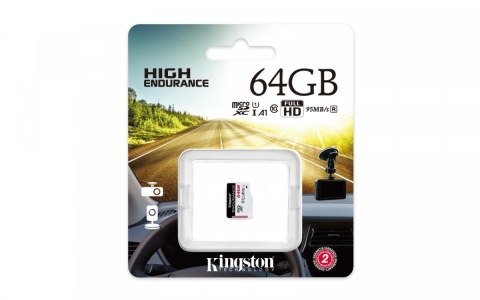 Kingston Karta pamięci microSD 64GB Endurance 95/30MB/s C10 A1 UHS-I