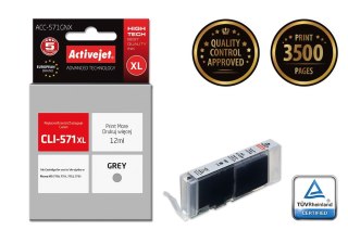 Activejet Activejet ACC-571GNX Tusz (zamiennik Canon CLI-571XLG; Supreme; 12 ml; szary)
