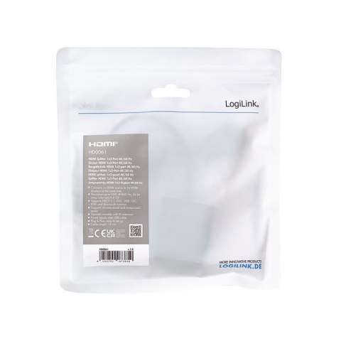 LogiLink Splitter HDMI, 1x2-Port , 4K/60Hz