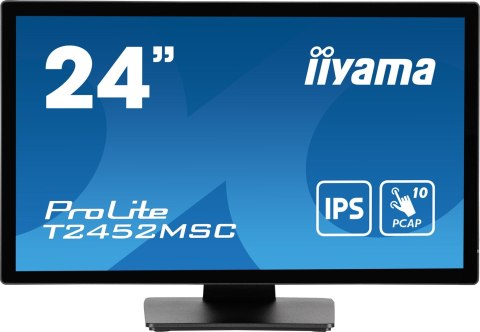 IIYAMA Monitor komputerowy iiyama ProLite T2452MSC-B1 23.8 cali 1920 x 1080 px Full HD LCD Ekran dotykowy Czarny