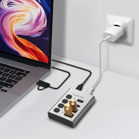 LogiLink Hub 4xUSB3.2 Gen1 z przełącznikiem on/off