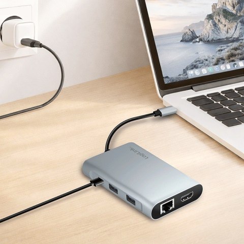 LogiLink Stacja dokująca USB3.2 ,USB-C, 8-portow, PD