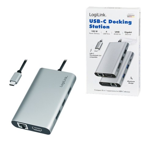 LogiLink Stacja dokująca USB3.2 ,USB-C, 8-portow, PD