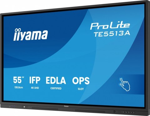 IIYAMA Monitor interaktywny 55 cali TE5513A-B2AG INFRARED,40pkt,IPS,4K,7H,500cd/m2, WiFi,USB, ANDROID 14, Google EDLA,2x20W, UCHWY