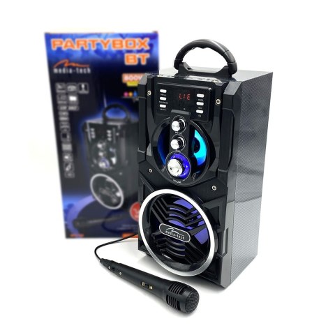 Media-Tech Głośnik PARTYBOX BT MT3150 Karaoke/Bluetooth 5.0/FM/MP3/USB/AUX/LED/USB-C/RMS 18W/PMPO 800W