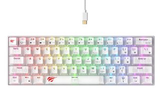 HAVIT Klawiatura gamingowa Havit KB903L (biel transparentna)