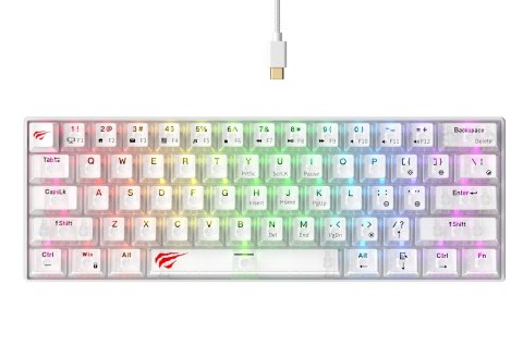 HAVIT Klawiatura gamingowa Havit KB903L (biel transparentna)