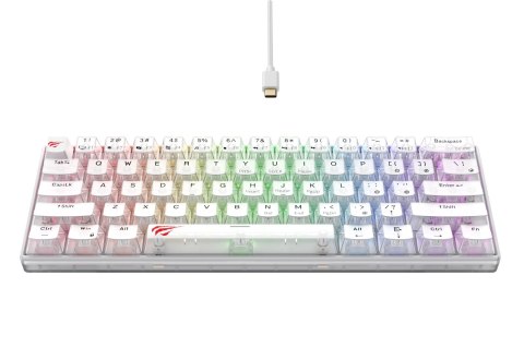 HAVIT Klawiatura gamingowa Havit KB903L (biel transparentna)