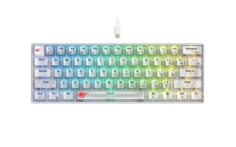 HAVIT Klawiatura gamingowa Havit KB903L (biel transparentna)