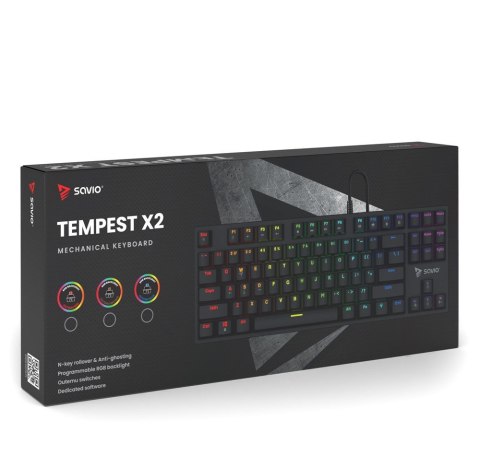 SAVIO SAVIO KLAWIATURA MECHANICZNA RGB OUTEMU RED TEMPEST X2