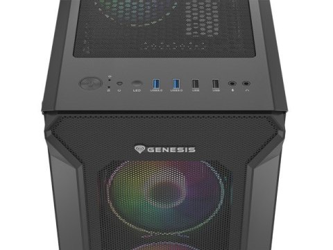 GENESIS Obudowa NATEC Genesis Irid 505 ARGB NPC-1518 (ATX. Micro ATX. Mini ITX; kolor czarny)