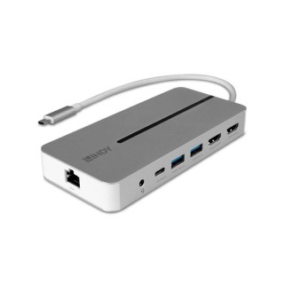 LINDY Replikator portów LINDY USB-C do 2xHDMI/2xUSB/1xUSB-C/1xRJ45/1xAudio