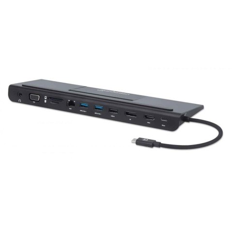 Manhattan Stacja dokująca Manhattan do laptopa USB-C 11w1 HDMI DP VGA USB-A RJ45