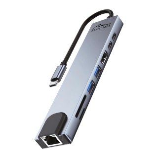 Media-Tech Stacja dokująca USB-C Media-Tech 8 in 1 GIGA LAN HUB MT5046