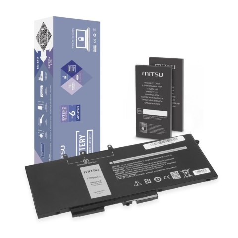 Mitsu Bateria Mitsu do notebooka Dell Latitude 5280, 5480, 5490, 5590, GJKNX (7.4V-7.6V) (6300 mAh)