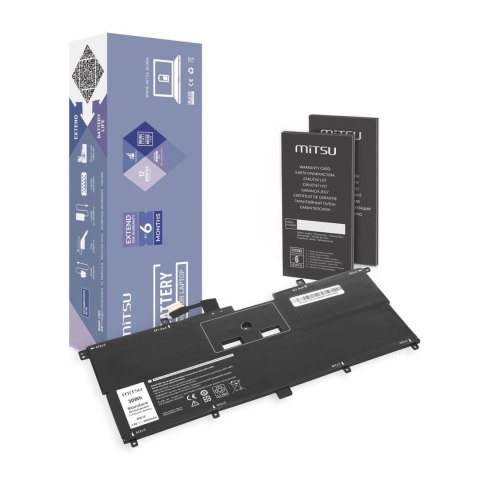 Mitsu Bateria Mitsu do notebooka Dell XPS 13 (9365), 13 (9365-D1805TS) (7.4V-7.6V) (4000 mAh)