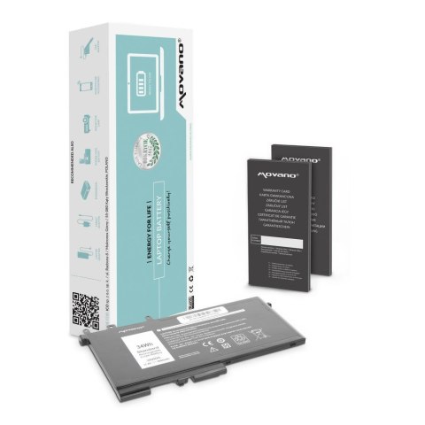 Movano Bateria Movano do notebooka Dell Latitude 3DDDG, E5280, 5280, E5480, 5480, 5490, E5580, 5580 (11.4V) (3000 mAh)