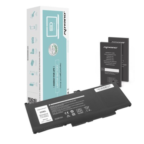 Movano Bateria Movano do notebooka Dell Latitude 5300, 5310, 7300, 7400, MXV9V (7.4V-7.6V) (7200 mAh)