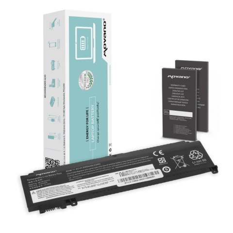 Movano Bateria Movano do notebooka Lenovo ThinkPad T460s T470s (przednia) (11.4V) (2000 mAh)