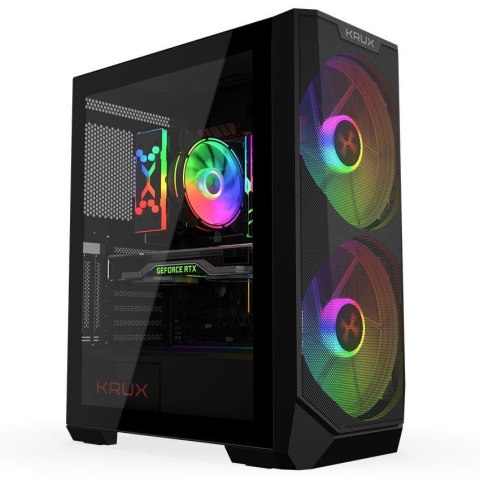 COOLING.PL Obudowa KRUX Vortex ATX, z oknem, bez zasilacza, czarna