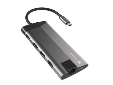 Natec Stacja dokująca HUB USB Natec Fowler Plus Multiport USB-C PD, 3x USB 3.0, HDMI 4K, RJ45, USB-C, SD, Micro SD