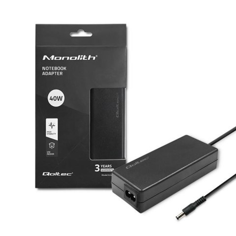 Qoltec Zasilacz Qoltec 40W | 12V | 3.33A | 5.5*2.1 | +kabel zasilający