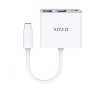 Savio Hub USB SAVIO AK-48/B USB Typ C - HDMI, USB 3.0, PD