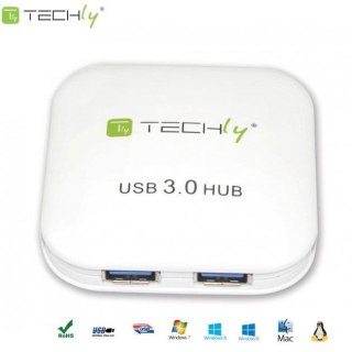 Techly Hub USB Techly IUSB3-HUB4-WH 4 porty 3.0 Super Speed, biały