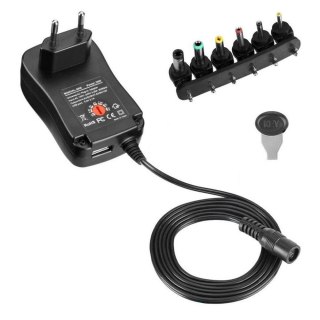 Techly Zasilacz sieciowy Techly Uniwersalny Regulowany 3-12V 1A 12W USB 5V 2.1A