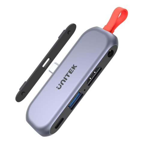 Unitek Hub USB-C Unitek D1070, HDMI 2.0, miniJack, PD 100W, mobile
