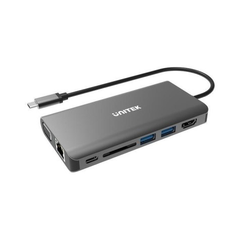 Unitek Hub USB Unitek D1019A 8w1 USB 3.1 TYP-C z Power Delivery