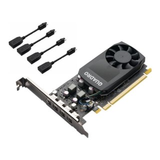 PNY Zestaw karta VGA PNY Quadro P1000 v2 4GB GDDR5 128-bit 4xmDP V2 LP Bulk + 4 adaptery mini DisplayPort na DisplayPort