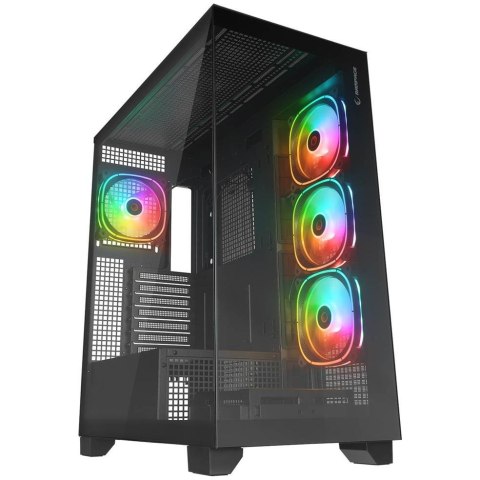 Rampage Obudowa Rampage Hydra V1 4x wentylator USB-C/USB-A + hub, czarna