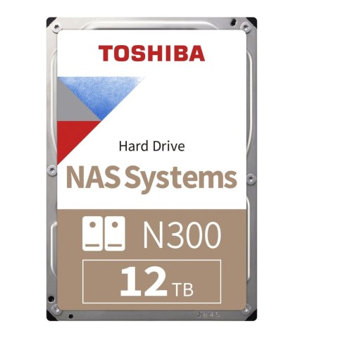 Toshiba Dysk Toshiba N300 HDWG51CEZSTA 12TB 3,5" 7200 512MB SATA III NAS RETAIL