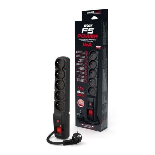 Acar Listwa przeciwprzepięciowa Acar F5 POWER 10m czarna