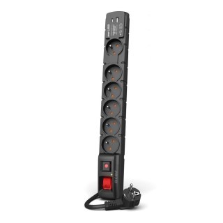Acar Listwa przeciwprzepięciowa Acar S6 USB A+C W2437 z szybką ładowarką 3m czarna