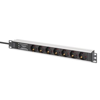 Digitus Listwa zasilająca DIGITUS PDU Rack 19" z zab. przeciwprzepięciowym + filtr EMI/RFI