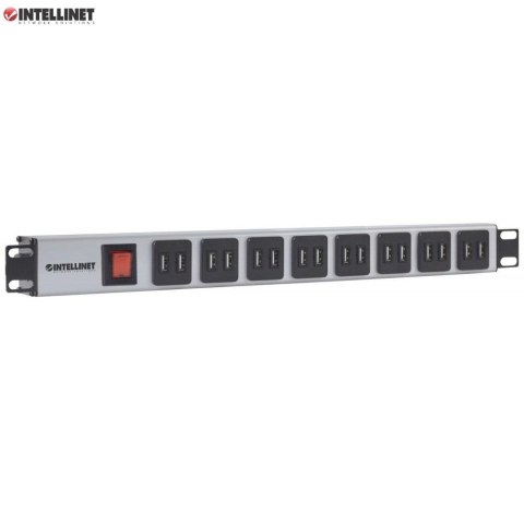 Intellinet Listwa zasilająca Intellinet Rackowa 19" 1U, 16 gniazd USB, Typ A, 2m
