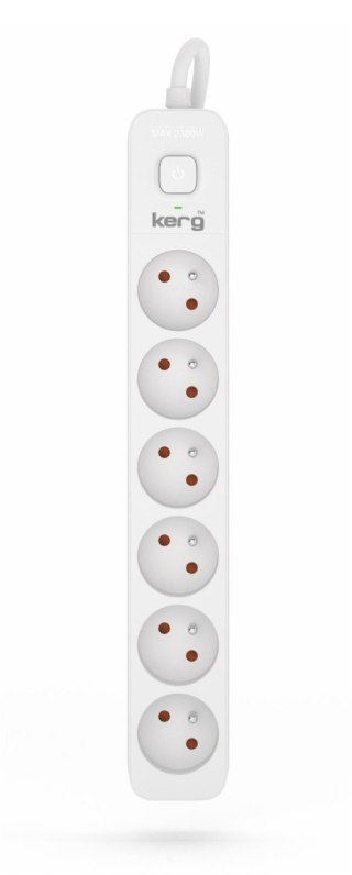 KERG Przedłużacz KERG M02407 3m 3×1,0MM2 H05VV-F 10A/250V biały