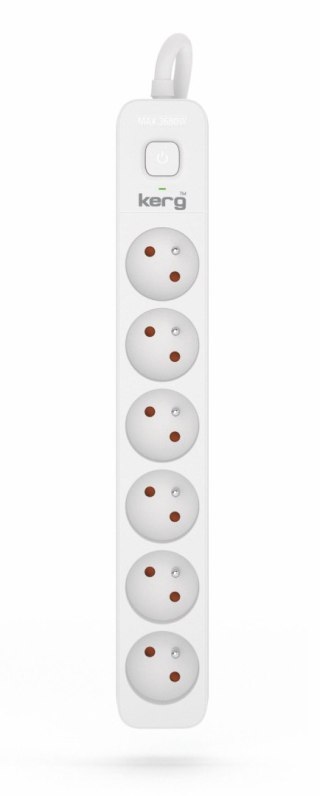 KERG Przedłużacz KERG M02409 1,5m 3×1,5MM2 H05VV-F 16A/250V biały