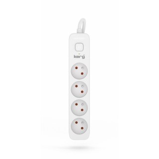 KERG Przedłużacz KERG z wyłącznikiem M02396 4-gniazdowy 3m 3×1,5mm2 H05VV-F 16A/250V biały